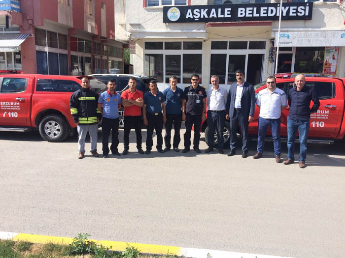 Büyükşehir Belediyesinden Aşkale itfaiyesine araç desteği