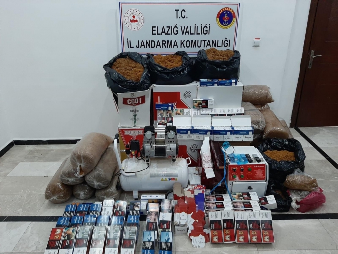Elazığ’da 60 bin lira değerinde kaçak tütün ürünleri ele geçirildi