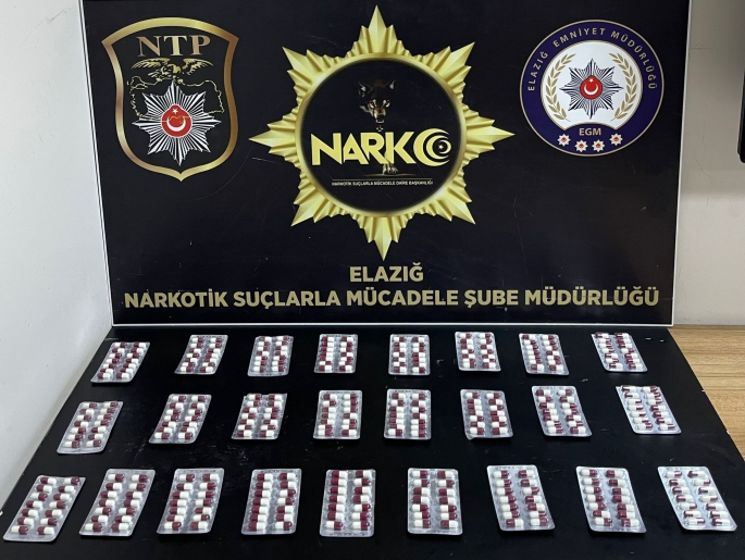 Elazığ’da bin 77 sentetik ecza maddesi ele geçirildi