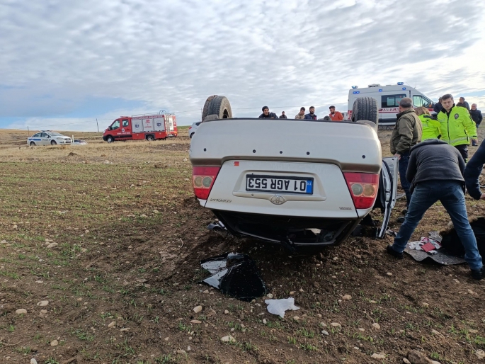 Elazığ’da otomobil takla attı: 2 yaralı