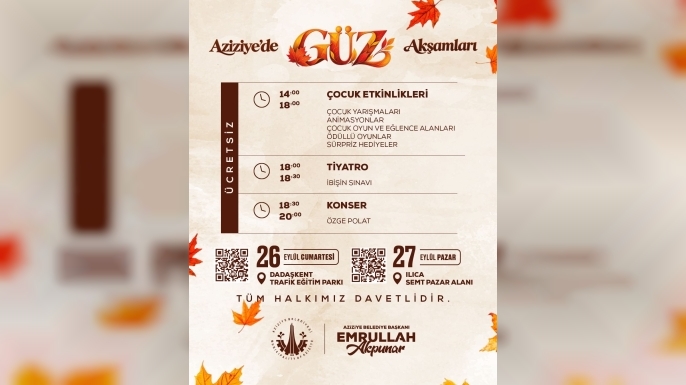 Aziziye’de “Güz Akşamları” başlıyor