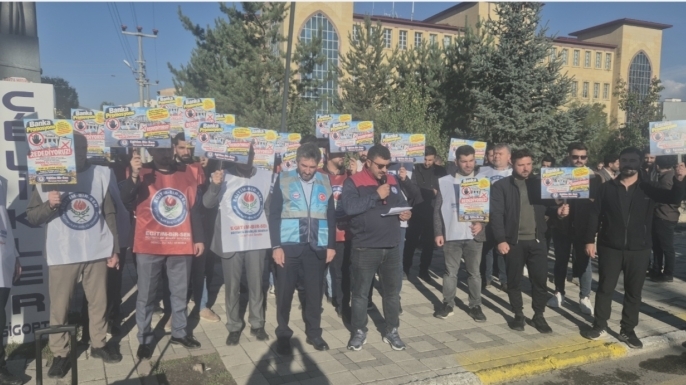 Horasan’da eğitim çalışanlarından promosyon tepkisi!