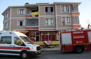 Erzincan’da ev yangını