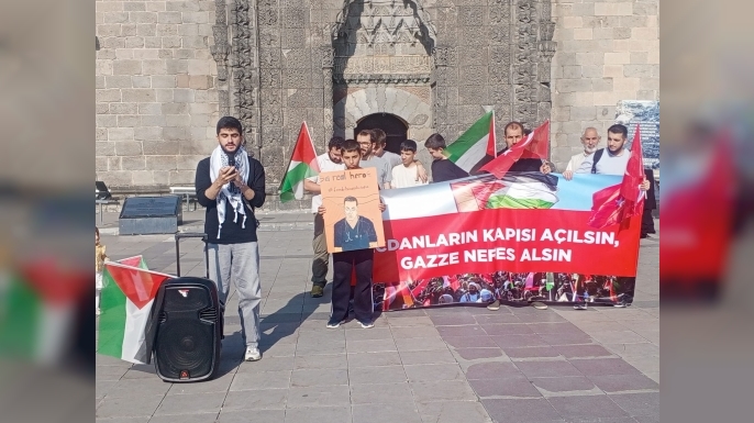 Erzurum Gazze için yine tek yürek oldu
